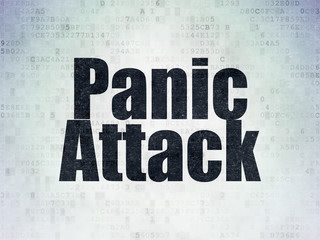 Health concept: Painted black word Panic Attack on Digital Data Paper background