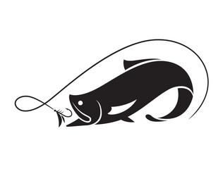 graphic fly fishing, vector
