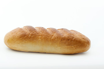 Loaf of bread isolated on white background.  Fresh organic bread