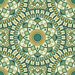Hand drawn ornamental seamless pattern. Vector Illustration