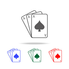 Gambling playing cards icon. Elements of human weakness and addiction multi colored icons. Premium quality graphic design icon. Simple icon for websites, web design, mobile app