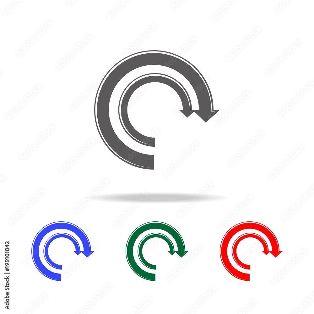Poster arrow pie chart icon. elements of chart and trend diagram multi colored icons. premium quality graph