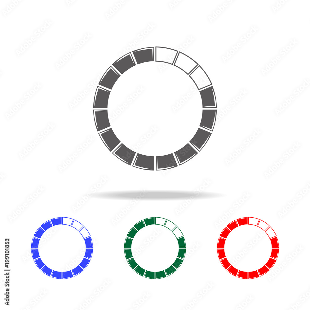 Poster a circle pie chart icon. elements of chart and trend diagram multi colored icons. premium quality gr