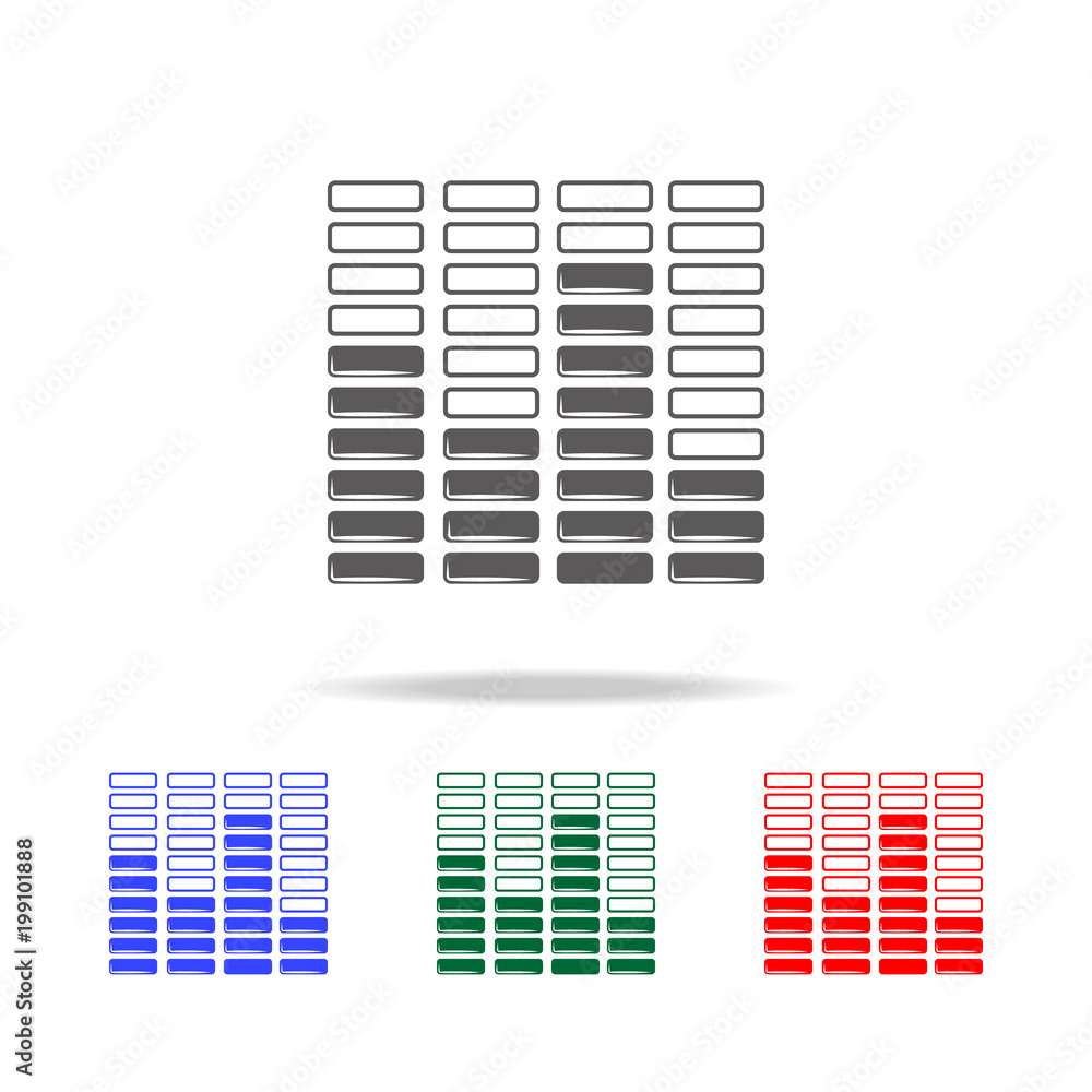 Poster equalizer colomn chart icon. elements of chart and trend diagram multi colored icons. premium qualit