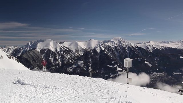 Winter scenery in the ski resort, Bad Hofgastein, Austria. Panorama picture