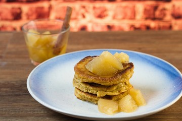 Pancakes with apple sauce