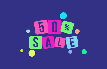 50 Percent SALE Discount Price Offer Sign