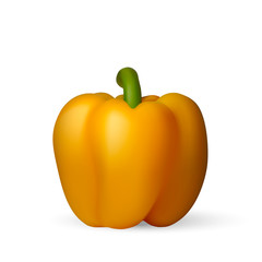 Yellow bell pepper. The whole vegetable. Vector.