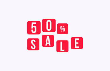 50 Percent SALE Discount Price Offer Sign