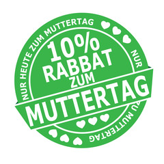 Muttertag Rabbat 10% Button Grün