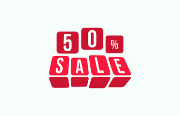 50 Percent SALE Discount Price Offer Sign