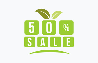 50 Percent SALE Discount Price Offer Sign
