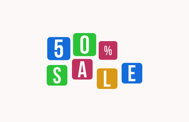 50 Percent SALE Discount Price Offer Sign