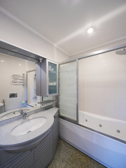 Modern bathroom empty and cleaned