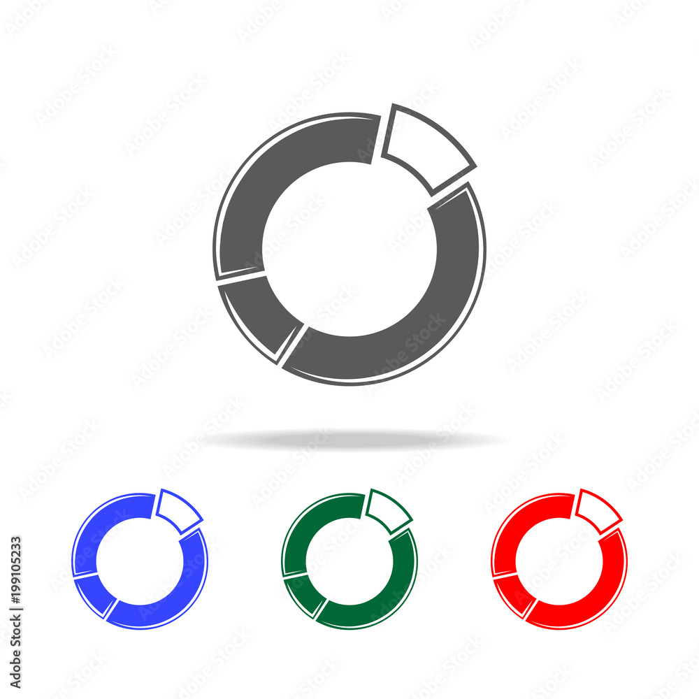 Poster circle pie chart icon. elements of chart and trend diagram multi colored icons. premium quality grap