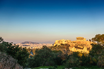 Fototapeta na wymiar Acropolis - Athens from a distance, Greece