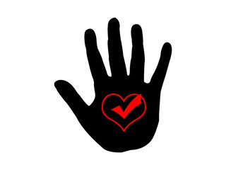 Fototapeta premium Check mark in in heart