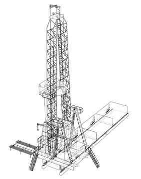Oil rig. 3d illustration