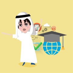Arabic school illustration design 