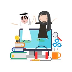 Arabic school illustration design 