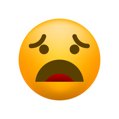 Cute Disappointed Emoticon on White Background. Isolated Vector Illustration 