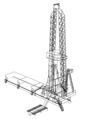 Oil rig. 3d illustration
