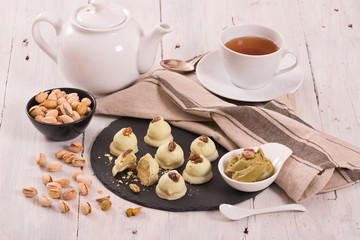 Pistachio truffles.