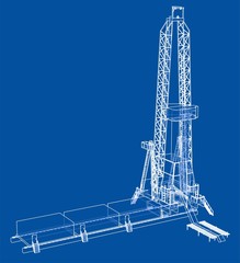 Oil rig. 3d illustration