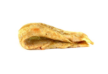 Pancake isolated on white background. Traditional russian and serbian pancake, isolated on white background.