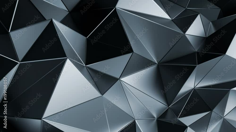 Fototapete abstract 3d rendering of geometric surface. computer generated loop animation. modern background wit