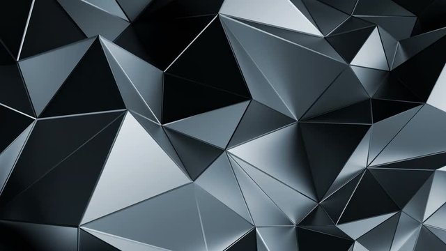 Abstract 3d rendering of geometric surface. Computer generated loop animation. Modern background with polygonal shape. Seamless motion design for poster, cover, branding, banner, placard. 4k UHD