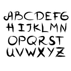 Collection of hand drawn alphabet letters.Vector alphabet.