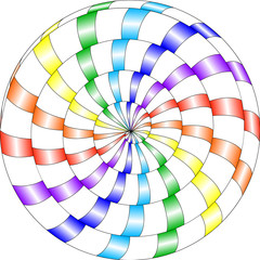 psychedelic pattern, snail, multi-colored spiral, optical illusion in the colors of the rainbow