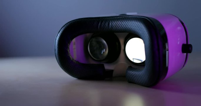 Virtual reality device playing movie inside
