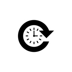 the arrow in the circle of hours icon. Element of time managment illustration. Premium quality graphic design icon. Signs and symbols collection icon for websites, web design