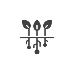 Growing plants technology vector icon. filled flat sign for mobile concept and web design. Hydroponics simple solid icon. Symbol, logo illustration. Pixel perfect vector graphics