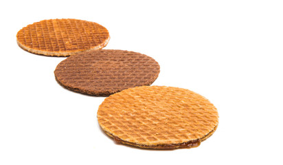 wafers with caramel isolated