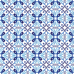 Ceramic tile pattern. Islamic, indian, arabic motifs. Damask seamless pattern. Porcelain ethnic bohemian background.
