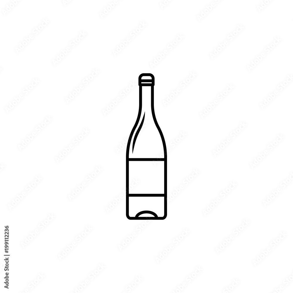 Poster a bottle of champagne icon. element of bottle for mobile concept and web apps. thin line icon for we