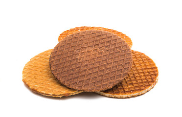 wafers with caramel isolated