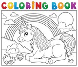 Coloring book lying unicorn theme 2