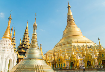 Shwedagon pagoda the most tourist attraction place in Yangon township of Myanmar.
