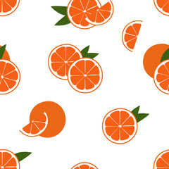 Seamless pattern of orange. 