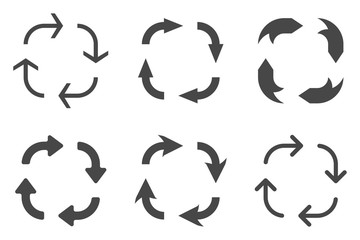 Arrows in circular motion. Arrow combinations