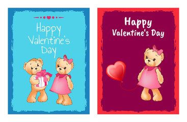 I Love You and Me Teddy Bears Vector