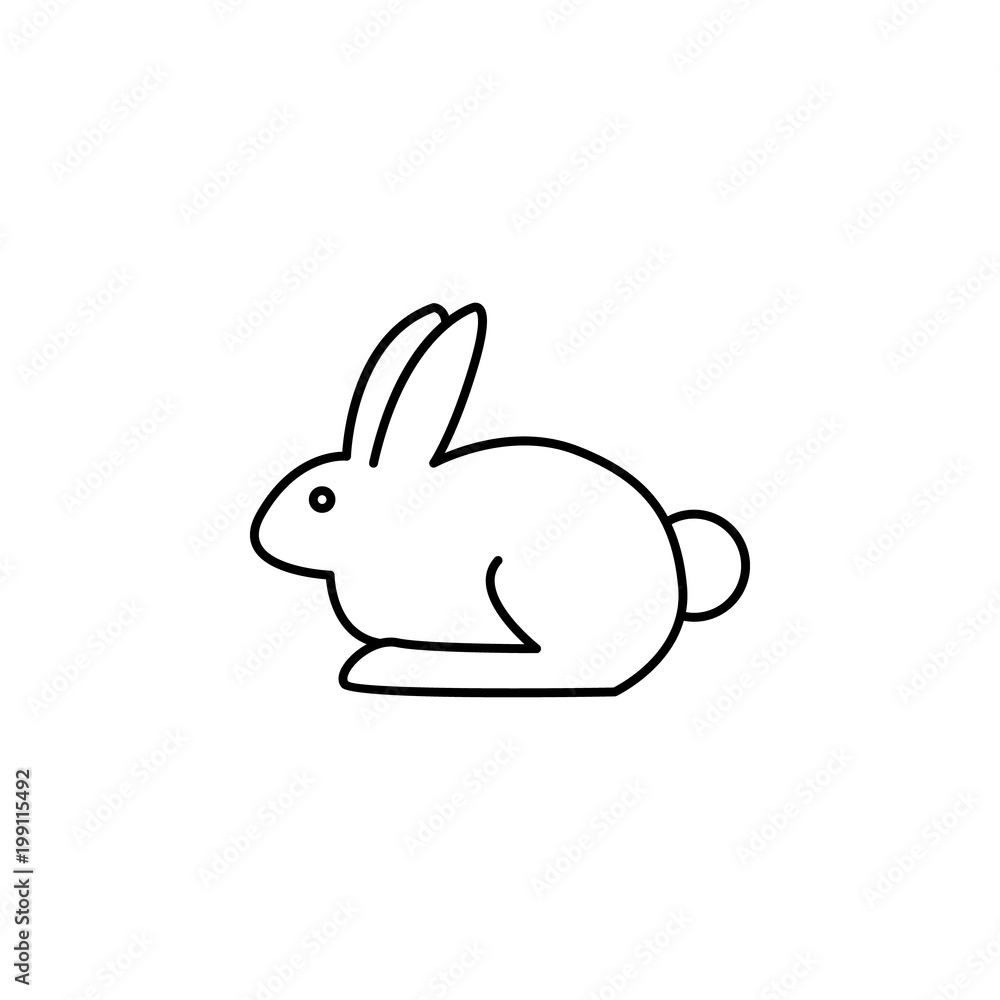 Poster easter bunny icon. element of easter holiday for mobile concept and web apps. thin line icon for web
