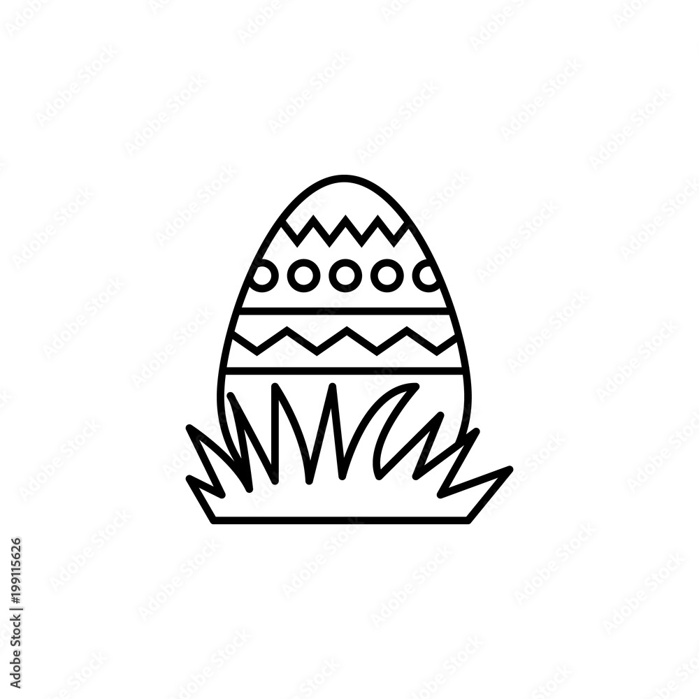 Poster easter egg icon. element of easter holiday for mobile concept and web apps. thin line icon for websi