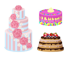 Sweet Bakery Collection Poster Vector Illustration