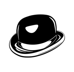 Bowler Hat. Hand drawn vintage engraved.  illustration isolated on white