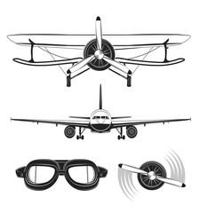 Aircraft Labels set.  Illustration